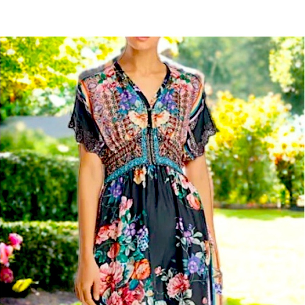 Johnny Was Brenda Silk Floral Maxi Dress NWT - Picture 3 of 10